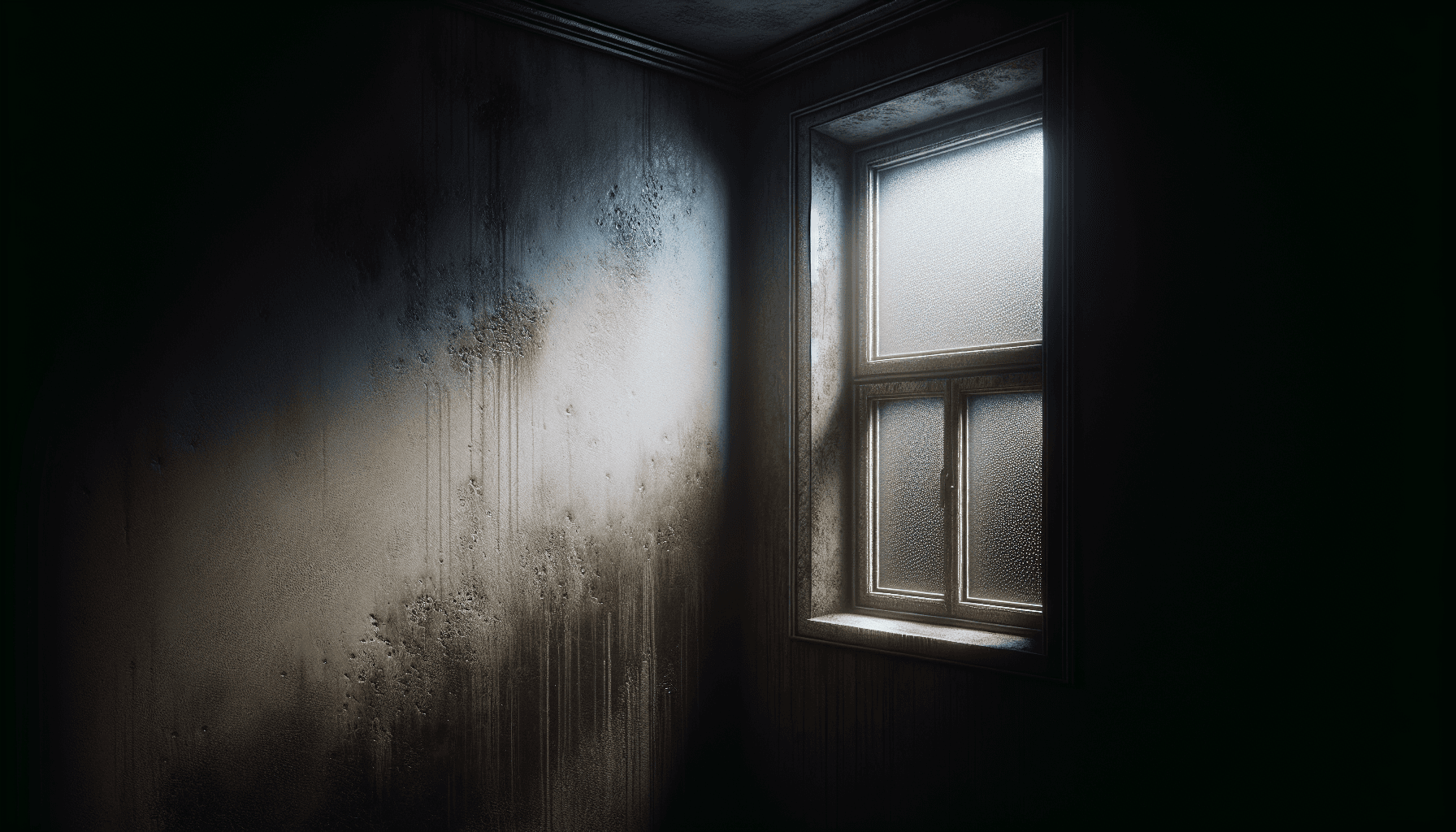 Fuktskada och mögelindikatorer på vägg - professionell mögelutredning krävs för luftprovtagning