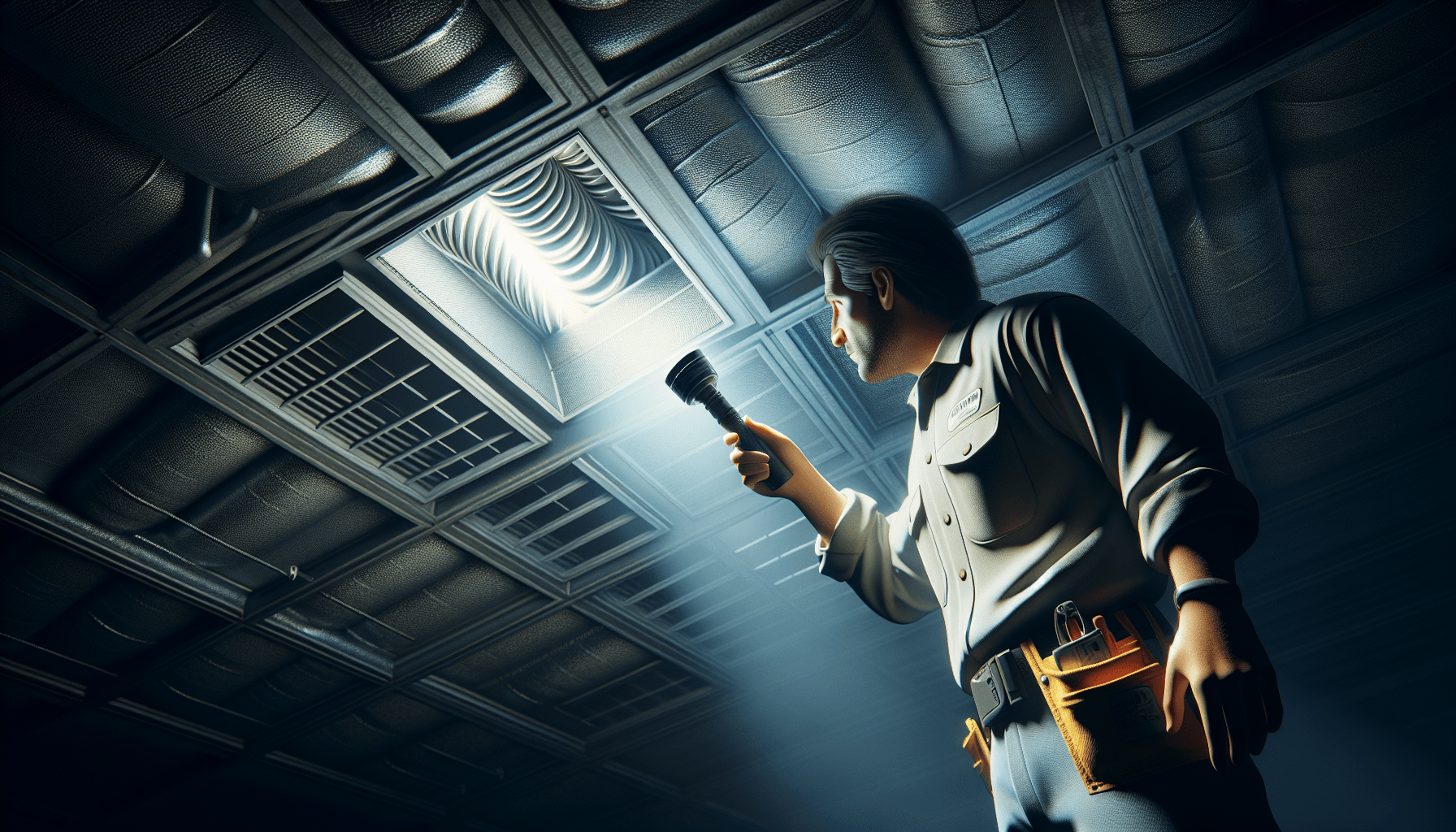 Ventilationsinspektion av luftkanaler med ficklampa - luktutredning och luftprovtagning